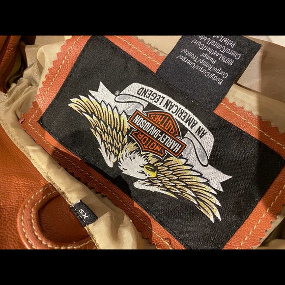 Salmon coloured Harley-Davidson leather jacket - Picture 11 of 11